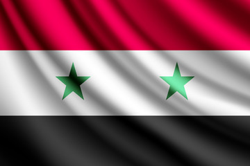 Waving flag of Syria, vector