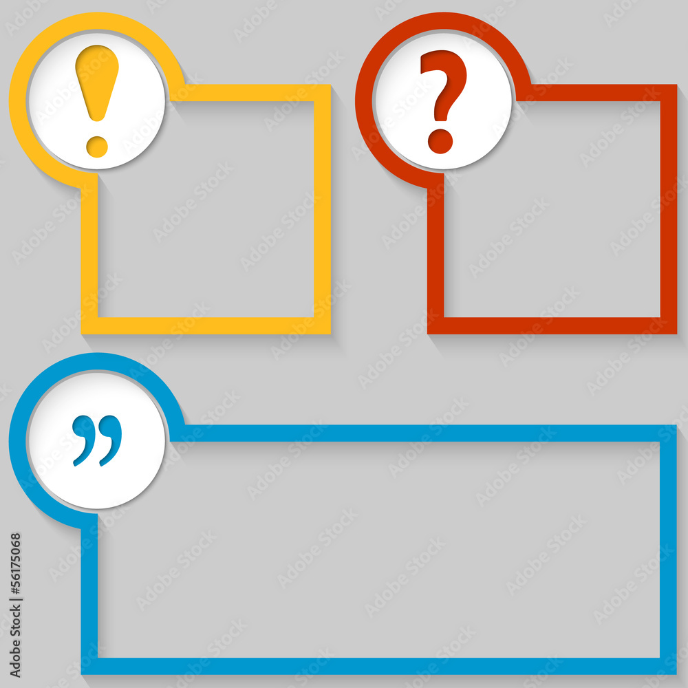 Poster set of three text frame with mark