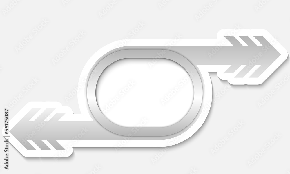 Poster silver object with two arrow