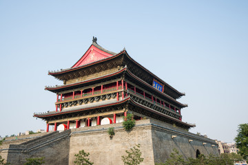 Drum tower in xi an of china