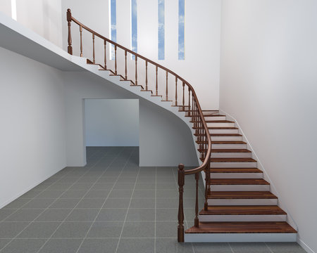 helical staircase render