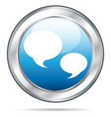 Fototapeta premium Blue forum or chat button.
