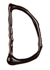 Big letter of alphabet made from chocolate syrup, isolated
