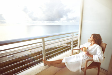 Woman in hotel