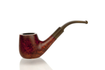 Antique tobacco pipe isolated in white - 56178012