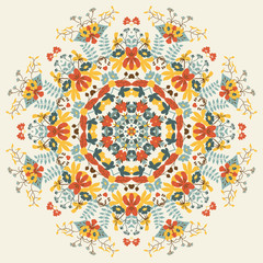 Ornamental round floral pattern