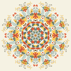Ornamental round floral pattern