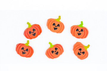 Halloween pumpkin embellishments close up