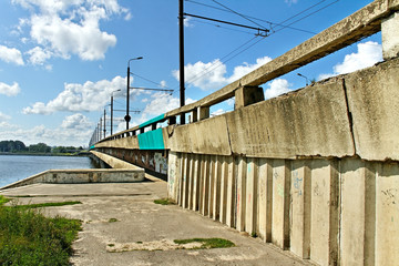 Fototapeta premium Island bridge in Riga.