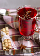 Red Tea and wafer rolls