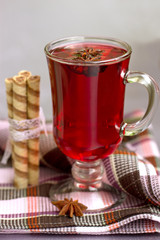 Red Tea and wafer rolls
