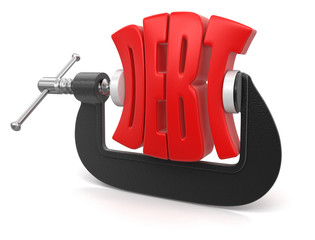 debt in clamp (clipping path included)