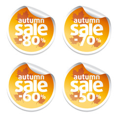Set with autumn sale stickers