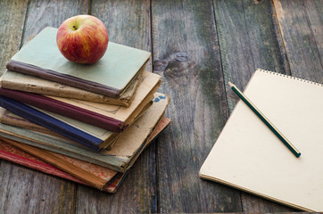 Books, Apple and Notebook