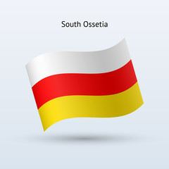 South Ossetia flag waving form.