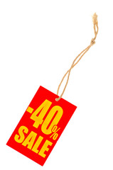 40% percent sale label