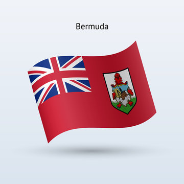 Bermuda flag waving form. Vector illustration.