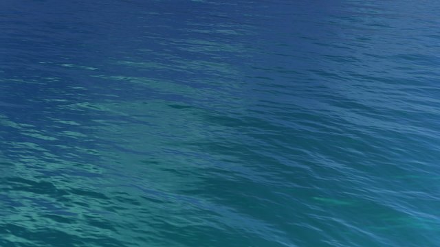 Fly over realistic ocean water surface, loopable. (HD, high definition 1080p, seamless loop). Great background for movie credits