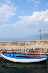 wooden rowboat