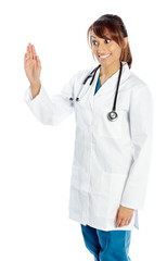 Attractive Indian woman isolated on white background