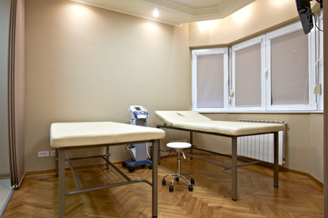 Fototapeta na wymiar modern clinic interior-cosmetics table and equipment