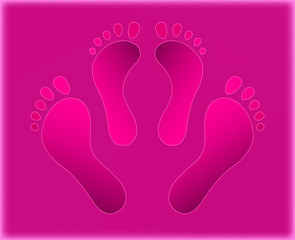 Telltale footprints purple carpet