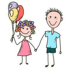 Two children and balloons