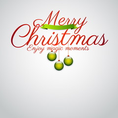 Christmas Greeting Card - Merry Christmas lettering with balls -