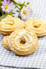 Stack of butter cookies. Homemade dessert