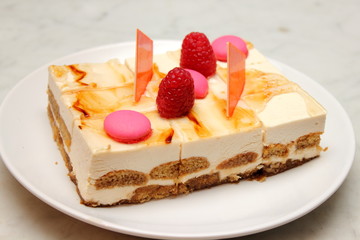 Close up of tiramisu cake