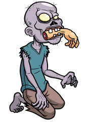 Vector illustration of Cartoon zombie