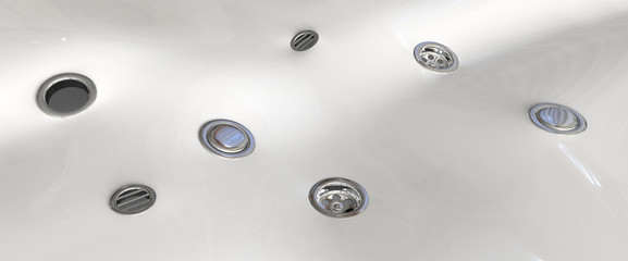 Ceramic surface with bathtub drain plugs