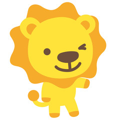 指差すライオン