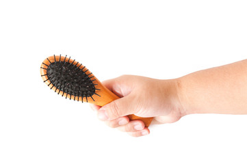 Female hair loss on the comb