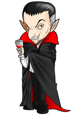 Cartoon illustration of a Dracula