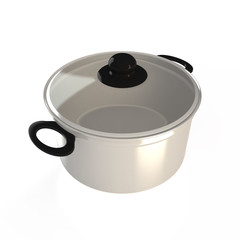 Isolated cooking pot, 3D