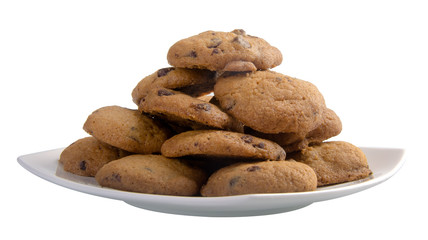 Chocolate Chip Cookies Isolated On White Background