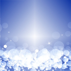 Fototapeta na wymiar Blue background bokeh and stars glittering
