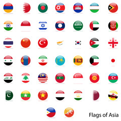 Circle of the flag Asia vector