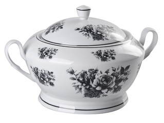 Beautiful cooking pot on the white background