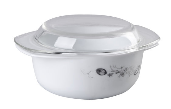 Beautiful cooking pot on the white background