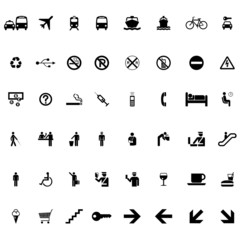 Set of signs and symbols vector