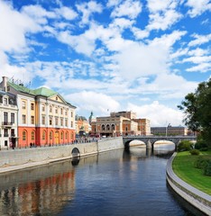 Stockholm Sweden Cityscape and Canal near the Old city