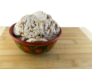 Rice crackers  in a bowl