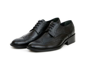 Black shoes isolated on the white background