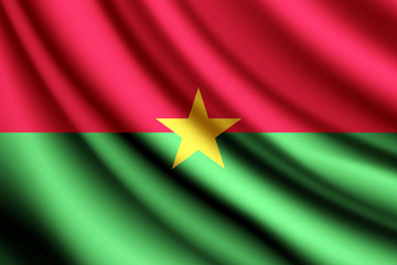 Waving flag of Burkina, vector