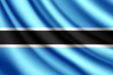 Waving flag of Botswana, vector