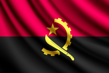 Waving flag of Angola, vector