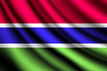 Fototapeta premium Waving flag of Gambia, vector