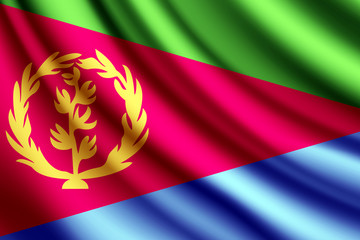 Waving flag of Eritrea, vector